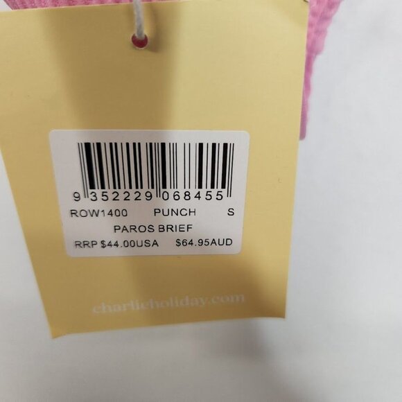NWT Charlie Holiday PAROS BRIEF in Punch‎ Pink Size Small - Picture 9 of 10